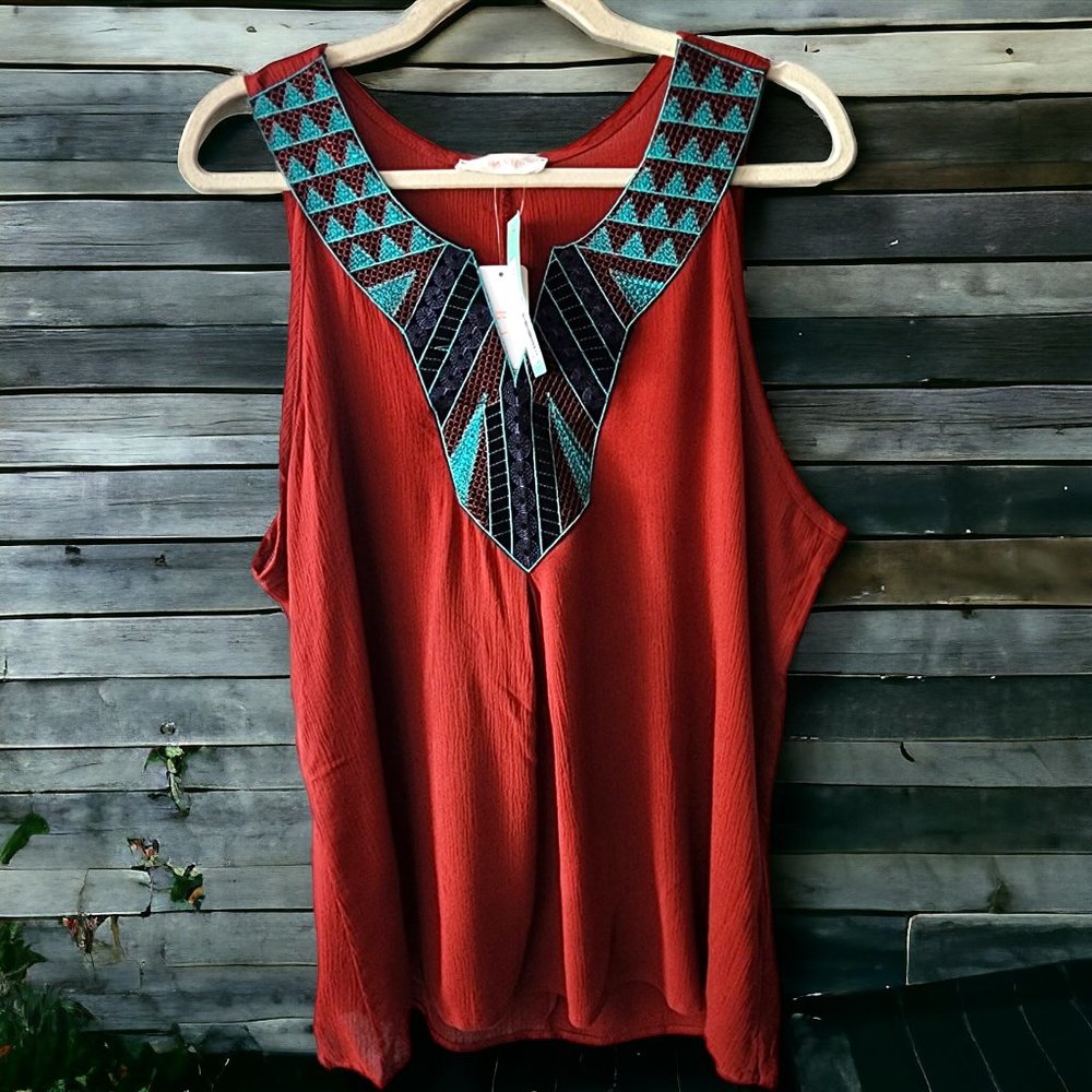 NWT Bash Weatherly Embroidered Top